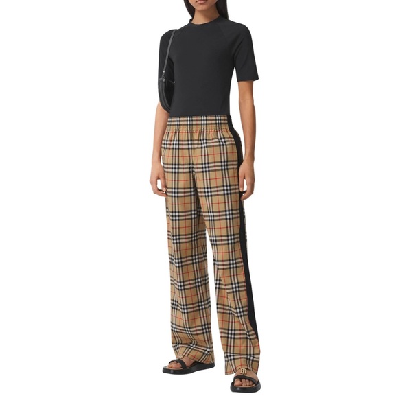 Louane Check Side Stripe Stretch Cotton Pants - Picture 3 of 6